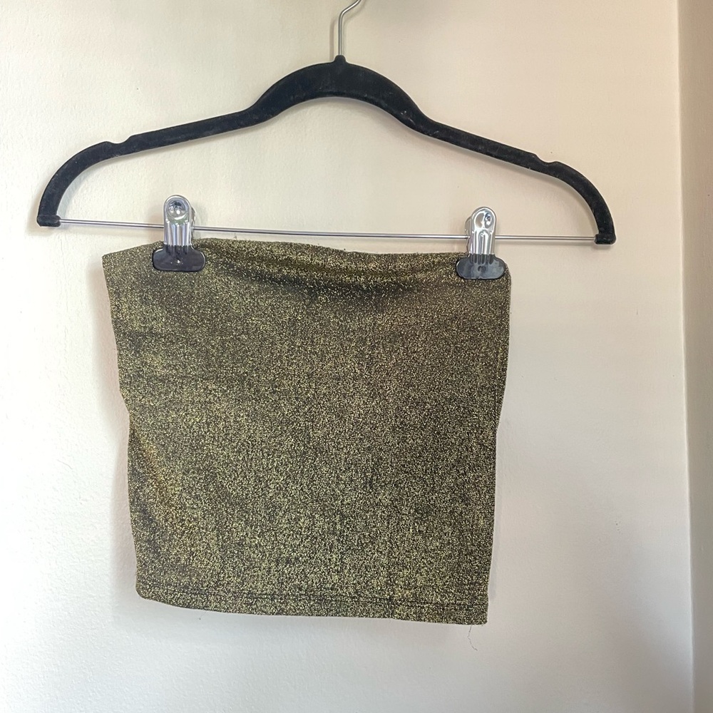 Urban Outfitters Gold Sparkly Tube Top